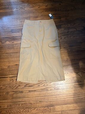 Universal Thread Beige Utility Cargo Midi Skirt